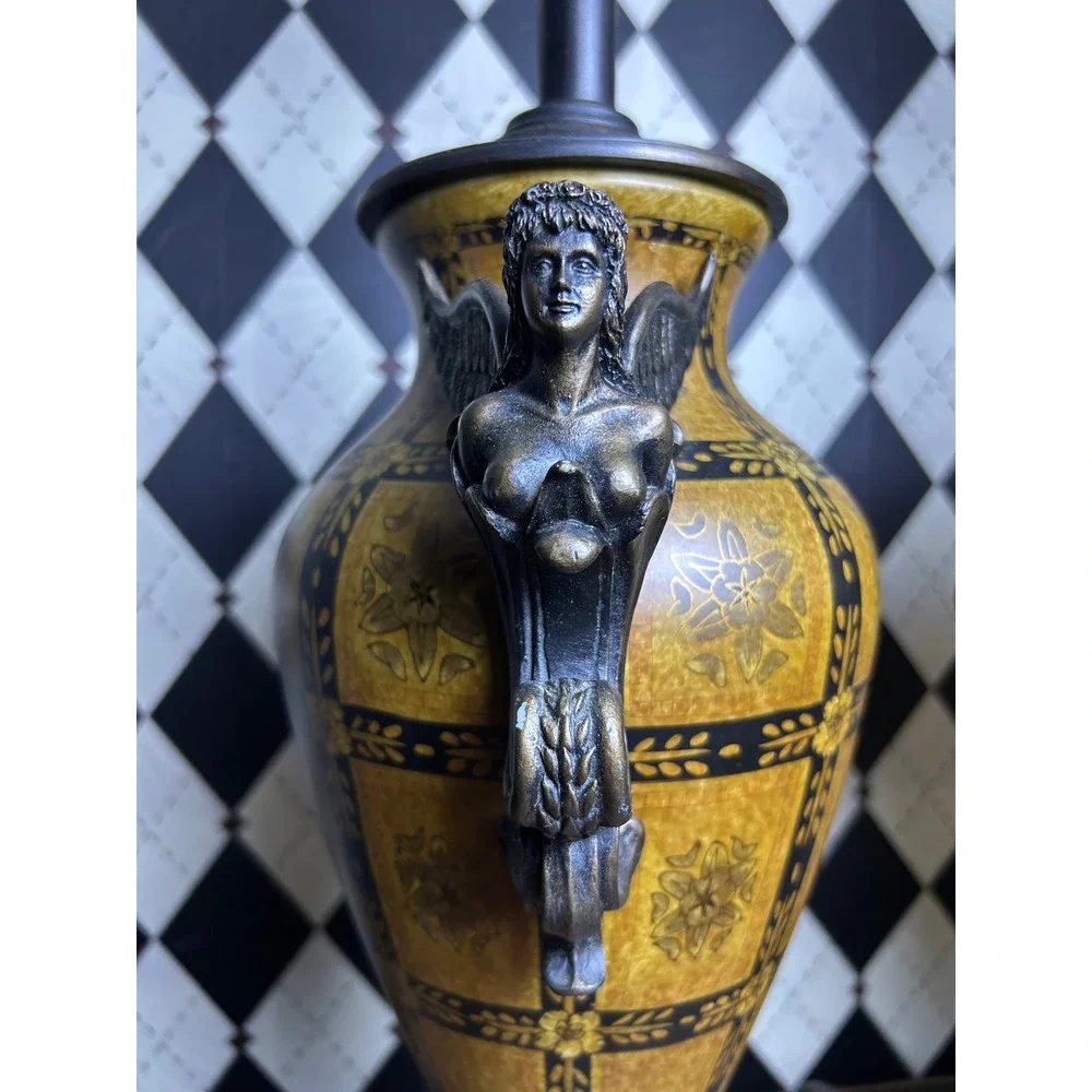 Vintage Figural Angel Table‎ Lamps Pair Neoclassical Urn Hollywood Regency
